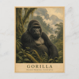 Gorilla Mountain Regenwoud VINTAGE Briefkaart