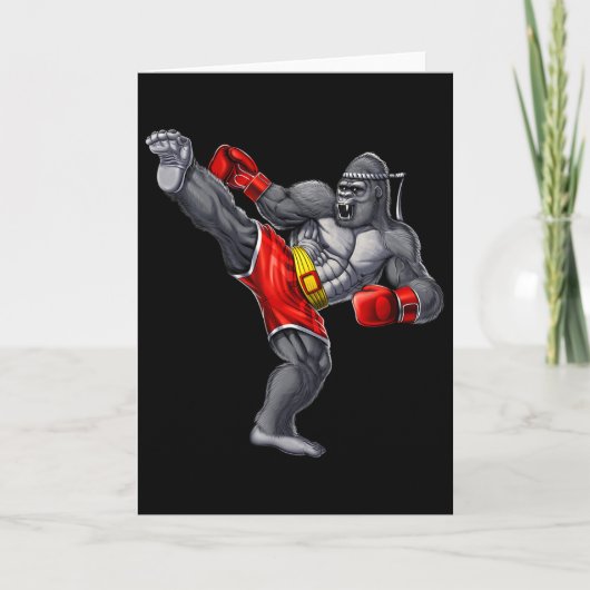 Gorilla Muay Thai Boksen Karate Kickboksen Martial Kaart (Voorkant)