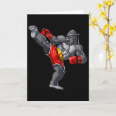 Gorilla Muay Thai Boksen Karate Kickboksen Martial Kaart (Gele Bloem)