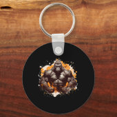 Gorilla Muscles Fitness Bodybuilding Gym Workout B Sleutelhanger (Voorkant)