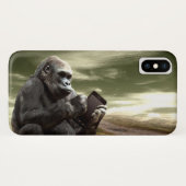 Gorilla neemt de tablet in Case-Mate iPhone case (Achterkant (horizontaal))