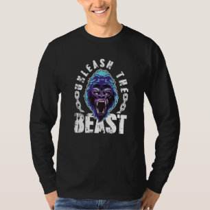 Gorilla ontketent de fitnessmotiva van de Beast Gy T-shirt