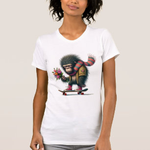 Gorilla op een skateboard Humoristisch T-shirt