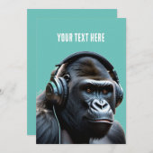 gorilla op pak feestdagenkaart (Voorkant / Achterkant)