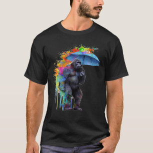Gorilla Paraplu Artwork Kleurrijke Dierenaap Z T-shirt