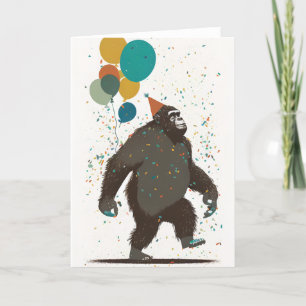Gorilla Party Wenskaart Bedankkaart