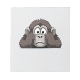 Gorilla Peeking Schattigee Schattige Funny Animal Notitieblok