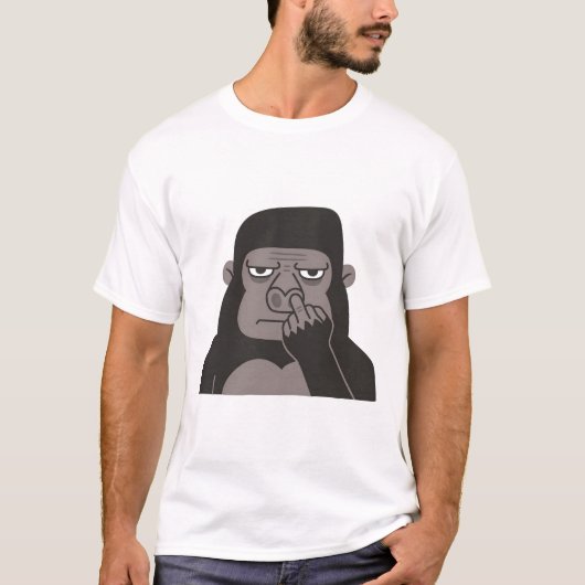 Gorilla picking neus met middelvinger doedel t-shirt (Voorkant)