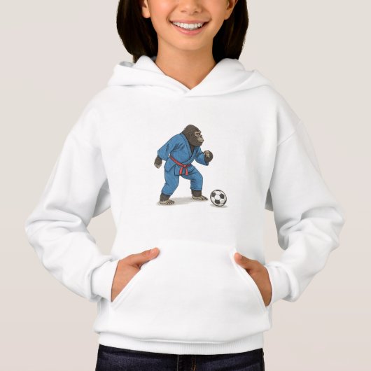 Gorilla playing soccer in karate kimono (Voorkant)