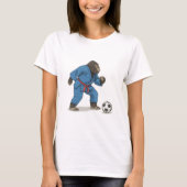 Gorilla playing soccer in karate kimono t-shirt (Voorkant)