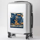 Gorilla Podcast on Air Studio Grappige Podcastpres Sticker (Koffer)