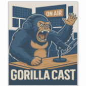 Gorilla Podcast on Air Studio Grappige Podcastpres Sticker (Voorkant)