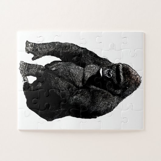 Gorilla Pop Art Black en White Legpuzzel (Horizontaal)