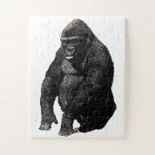 Gorilla Pop Art Black en White Legpuzzel (Verticaal)