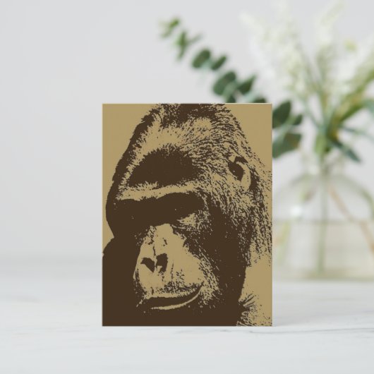 Gorilla Pop Art Briefkaart (Staand voorkant)