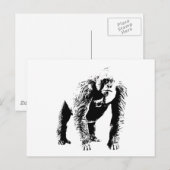 Gorilla Pop Art Briefkaart (Voorkant / Achterkant)