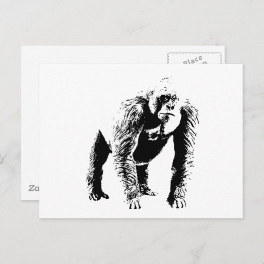 Gorilla Pop Art Briefkaart (Voorkant / Achterkant)