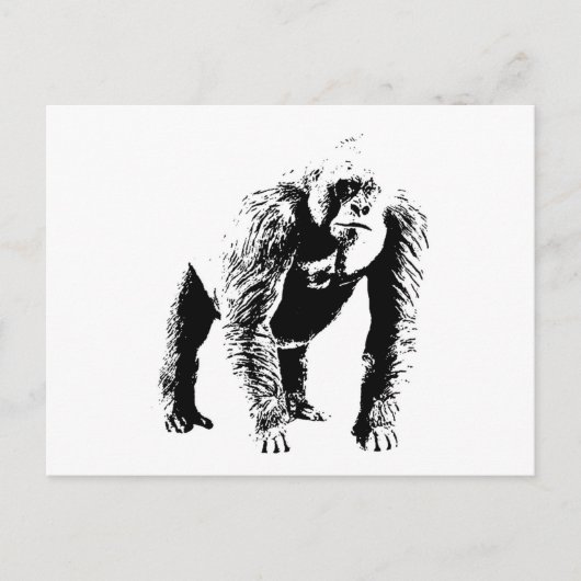 Gorilla Pop Art Briefkaart (Voorkant)