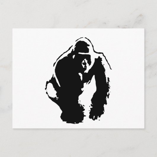 Gorilla Pop Art Briefkaart (Voorkant)