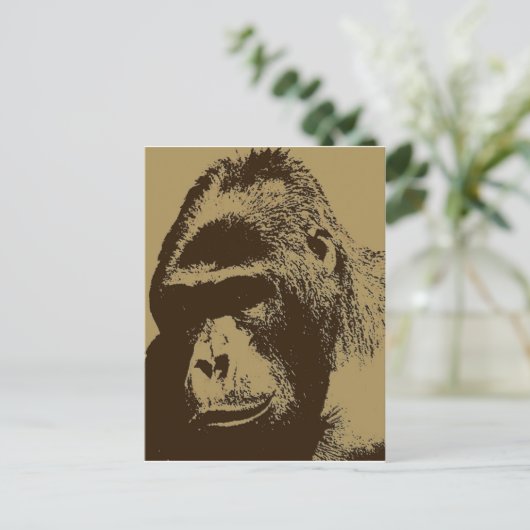 Gorilla Pop Art Briefkaart (Staand voorkant)