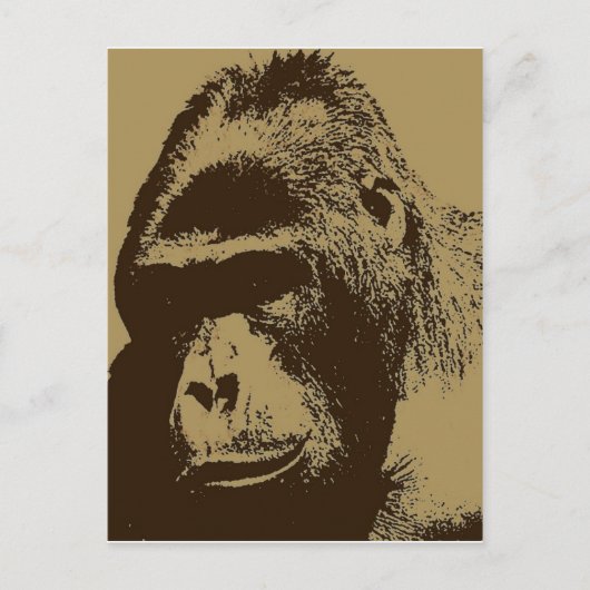Gorilla Pop Art Briefkaart (Voorkant)