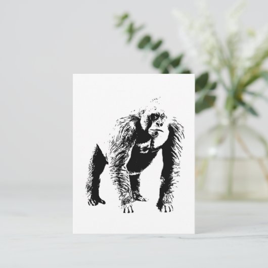 Gorilla Pop Art Briefkaart (Staand voorkant)