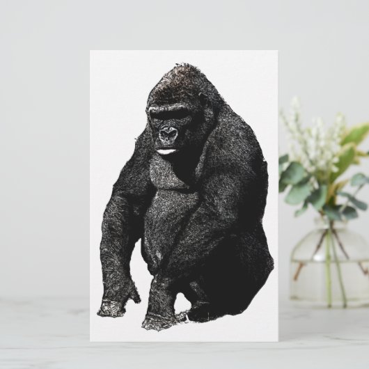 Gorilla Pop Art Briefpapier (Staand voorkant)