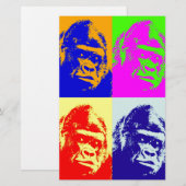 Gorilla Pop Art Briefpapier (Voorkant / Achterkant)