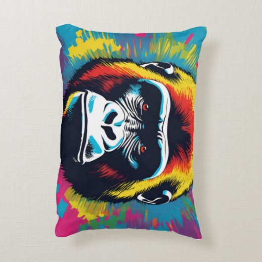 Gorilla Pop Art Cartoon Tekening Accent Kussen (Achterkant (Verticaal))