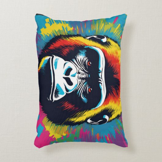 Gorilla Pop Art Cartoon Tekening Accent Kussen (Voorkant(Verticaal))