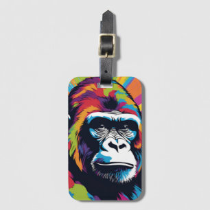 Gorilla Pop Art Cartoon Tekening Bagagelabel