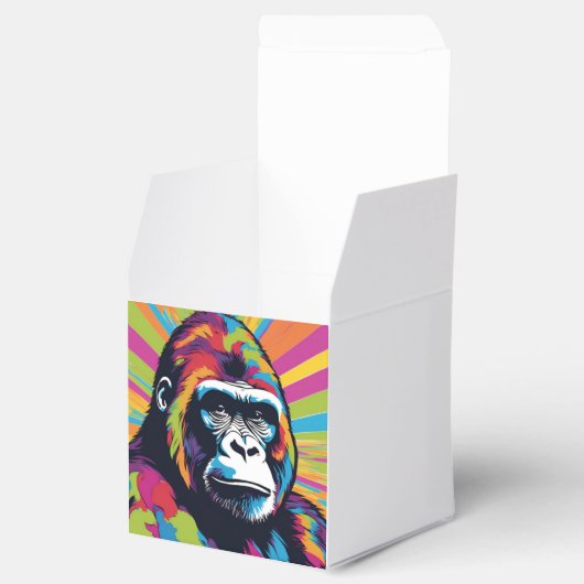 Gorilla Pop Art Cartoon Tekening Bedankdoosjes (Geopend)