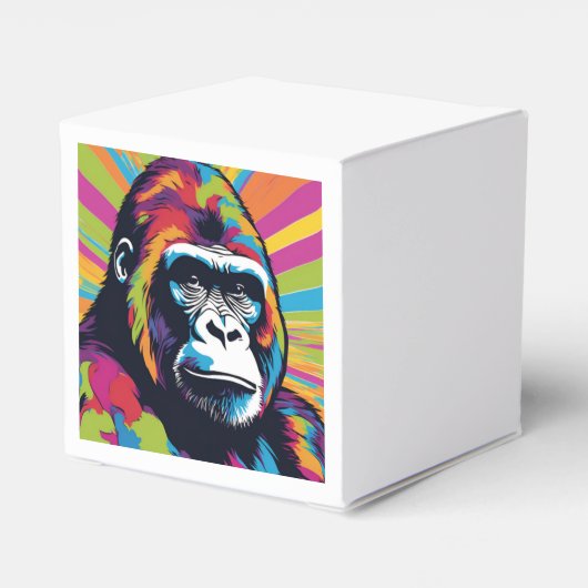 Gorilla Pop Art Cartoon Tekening Bedankdoosjes (Achterkant)