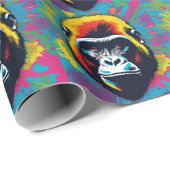 Gorilla Pop Art Cartoon Tekening Cadeaupapier (Rol Hoek)