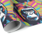 Gorilla Pop Art Cartoon Tekening Cadeaupapier (Rol Hoek)