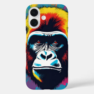 Gorilla Pop Art Cartoon Tekening iPhone 16 Hoesje