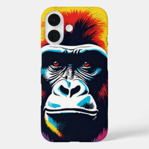 Gorilla Pop Art Cartoon Tekening iPhone 16 Hoesje