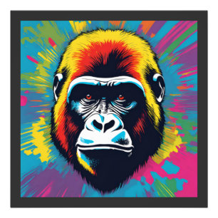 Gorilla Pop Art Cartoon Tekening Foto Afdruk