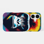 Gorilla Pop Art Cartoon Tekening iPhone 16 Hoesje (Achterkant horizontaal)