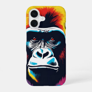 Gorilla Pop Art Cartoon Tekening iPhone 16 Hoesje