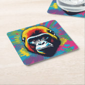 Gorilla Pop Art Cartoon Tekening Kartonnen Onderzetters (Schuin)