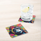 Gorilla Pop Art Cartoon Tekening Kartonnen Onderzetters (Insitu)