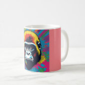 Gorilla Pop Art Cartoon Tekening Koffiemok (Voorkant rechts)