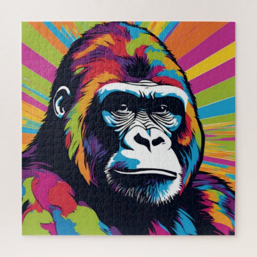 Gorilla Pop Art Cartoon Tekening Legpuzzel (Verticaal)