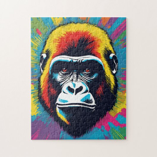 Gorilla Pop Art Cartoon Tekening Legpuzzel (Verticaal)