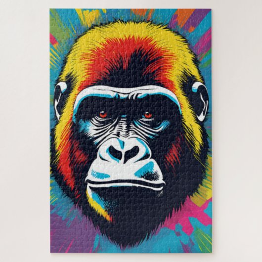 Gorilla Pop Art Cartoon Tekening Legpuzzel (Verticaal)