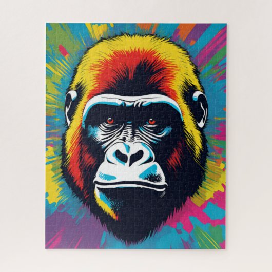 Gorilla Pop Art Cartoon Tekening Legpuzzel (Verticaal)