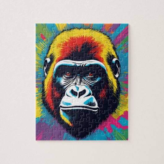 Gorilla Pop Art Cartoon Tekening Legpuzzel (Verticaal)