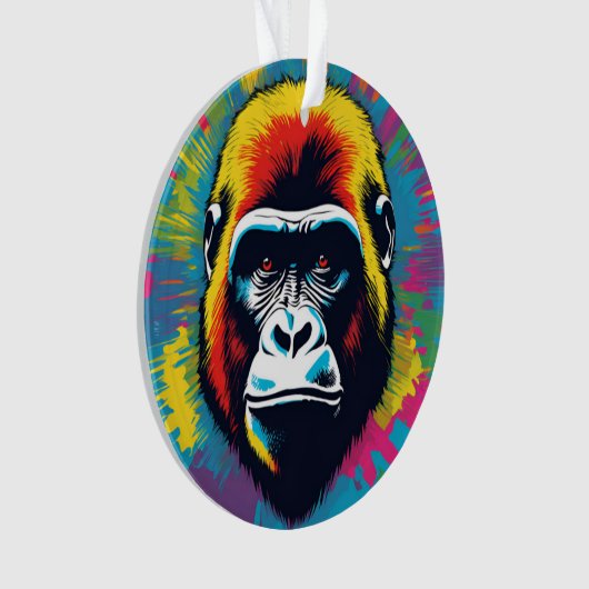 Gorilla Pop Art Cartoon Tekening Ornament (voorkant)