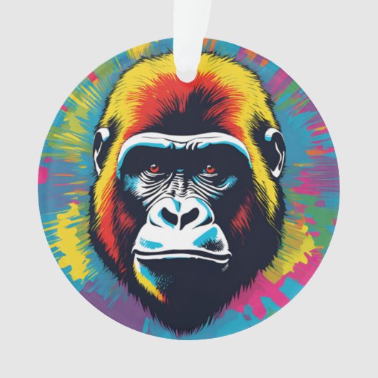 Gorilla Pop Art Cartoon Tekening Ornament (voorkant)